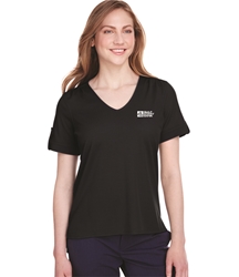 Devon & Jones Ladies CrownLux Performance™ Plaited Rolled-Sleeve Top 