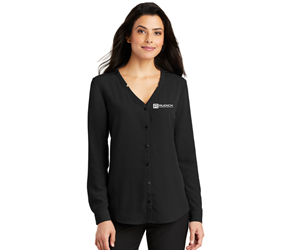 Port Authority Ladies Long Sleeve Button-Front Blouse 