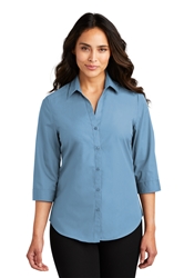 Port Authority® Womens 3/4-Sleeve Carefree Poplin Shirt 